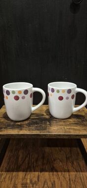 2 Pampered Chef Simple Additions Dot Mug Retired Set Replacements Never Used